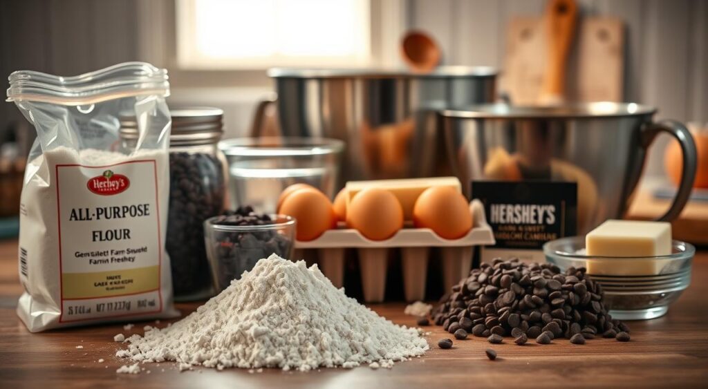 Essential Baking Ingredients on a Kitchen Counter