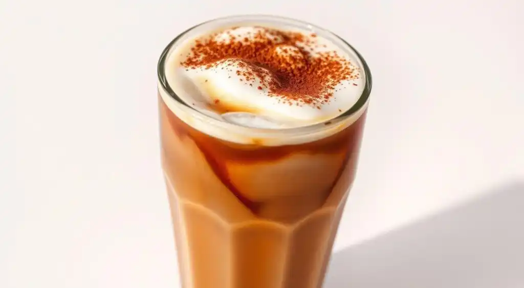 Refreshing Iced Cappuccino in a Chilled Glass