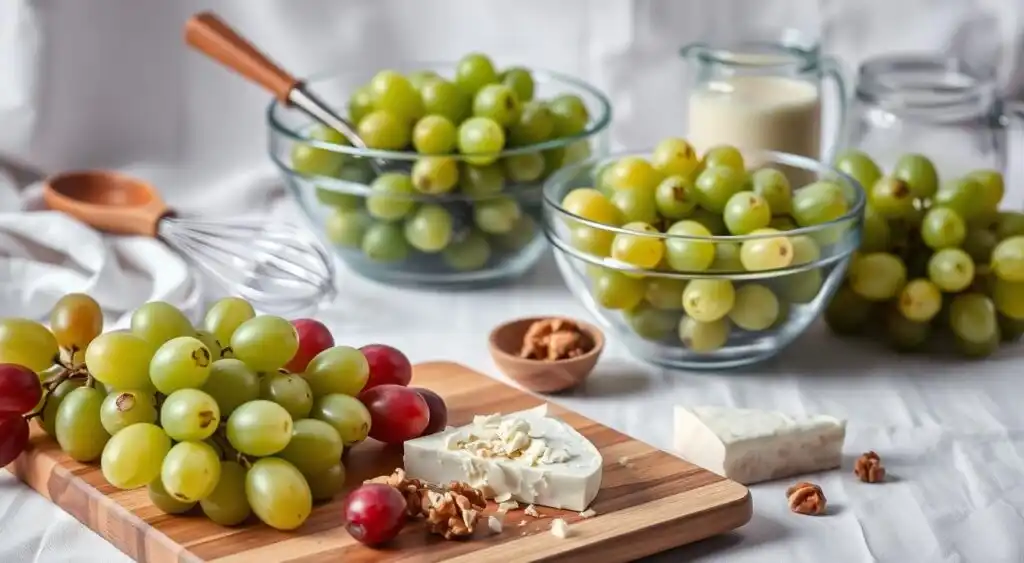 ingredients and equipment for grape salad Ingredients and Equipment for Grape Salad