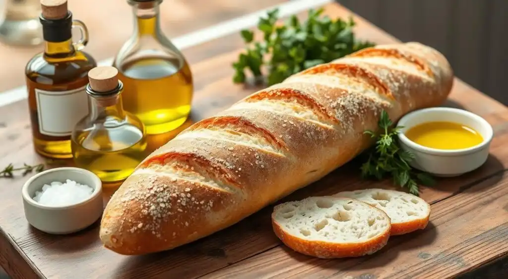 Golden Italian Baguette with Crisp Crust