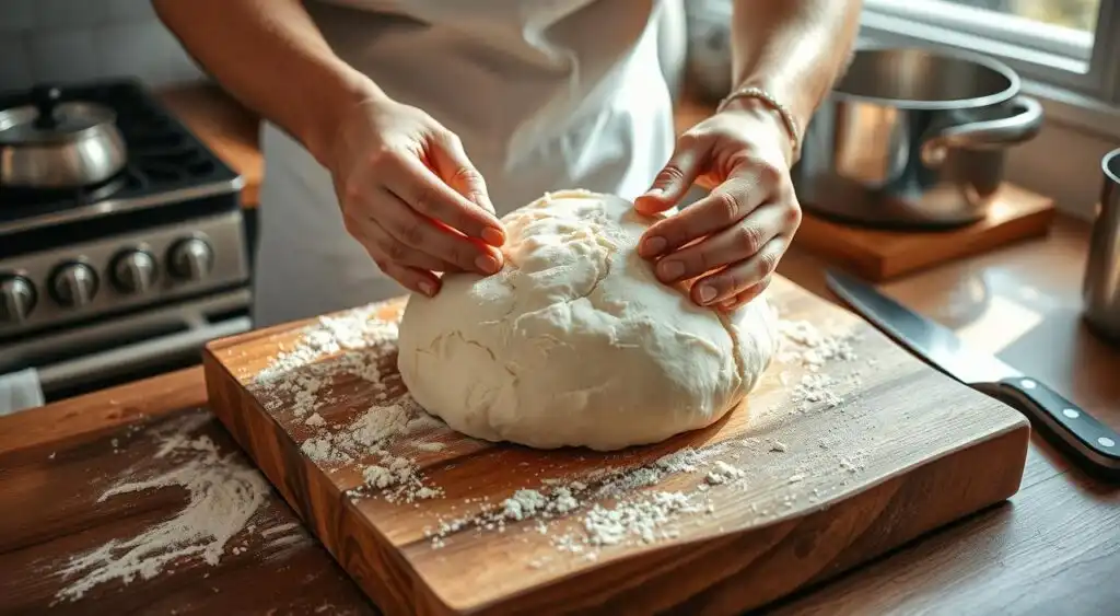 Mixing Bread Dough for Homemade Baking