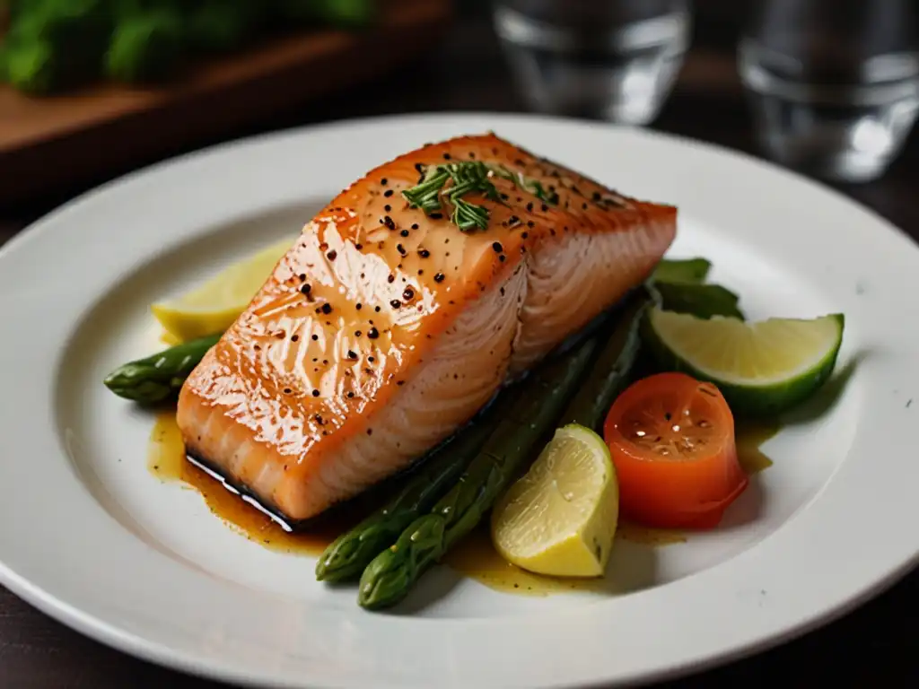 Delicious Grilled Salmon Fillet with Fresh Herbs and Lemon