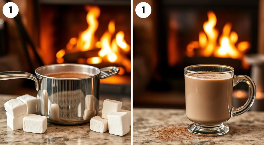 step-by-step hot chocolate preparation